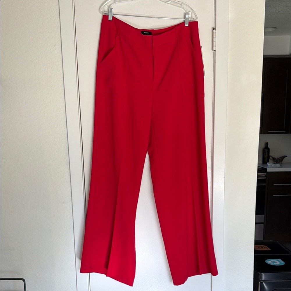 NWT Aqua Red Wide-Leg Women's Pants - Classic High-Rise